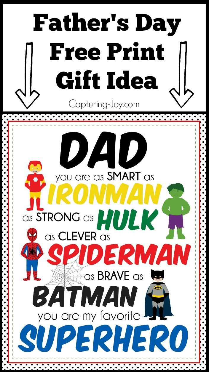 Great Fathers Day Gifts
 Superhero Father s Day Print Father s Day Gift Idea from