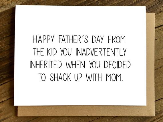 Happy Fathers Day Quotes For Stepdad
 Funny Father s Day Card for Step Dad Stepdad Card