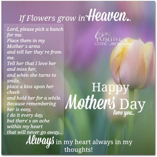Happy Mothers Day In Heaven Quotes
 Mother s Day missing Mom