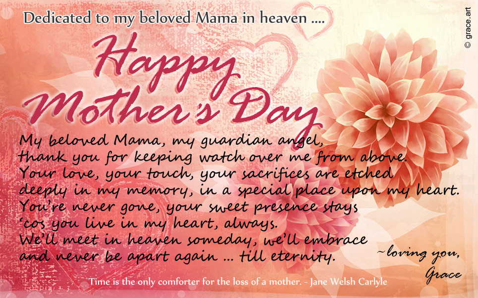 Happy Mothers Day In Heaven Quotes
 graceawakening To my beloved Mama in heaven
