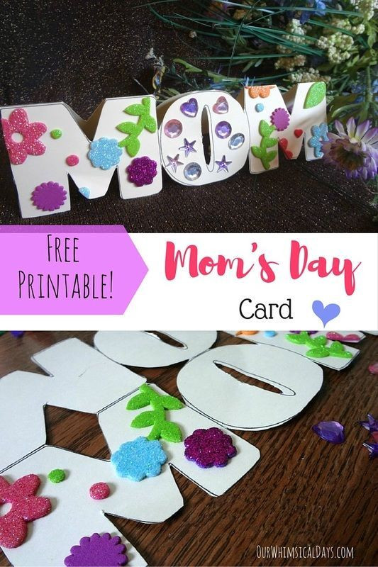Kids Crafts For Mother's Day
 Free printable Mom card perfect for Mother s Day or a
