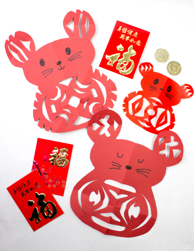 Lunar New Year Crafts
 Easy Lunar New year Rat Paper Cutting Craft