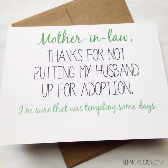 Mother In Law Quotes For Mothers Day
 Mother in Law Card Mother s Day Card Mom Birthday Card