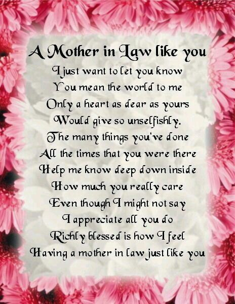 Mother In Law Quotes For Mothers Day
 1000 images about To my mother in law on Pinterest