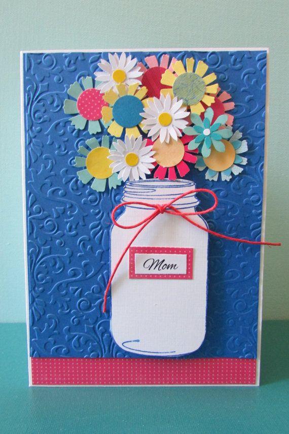 Mother's Day Card Craft Ideas
 Mother s Day card mason jar cards Greeting cards floral