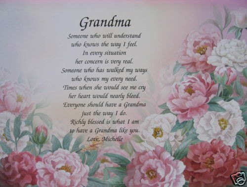 Mother's Day Lunch Ideas
 PERSONALIZED POEM FOR GRANDMA GIFTS FOR BIRTHDAY