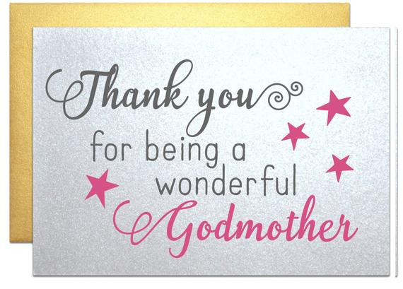 Mothers Day Gifts For Godmothers
 Card for godmother t note thank you for being a by