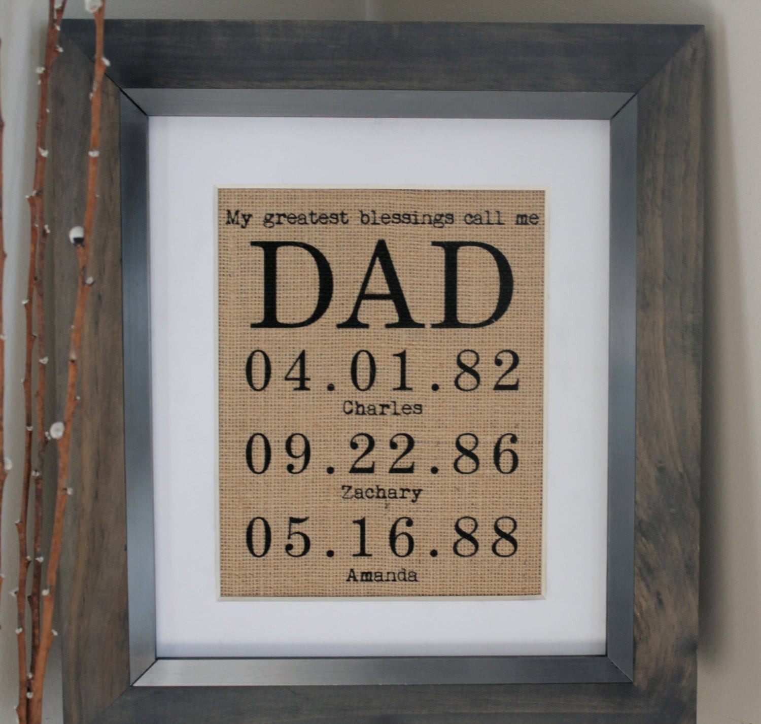 Personalized Fathers Day Gift
 Personalized Gift for DAD or MOM Fathers Day by EmmaAndTheBean