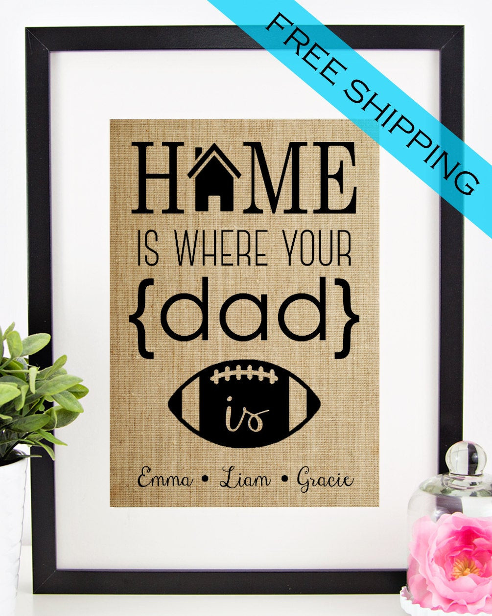 Personalized Fathers Day Gift
 Personalized Father s Day Gift Gift for DAD Burlap