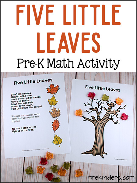 Prek Fall Activities
 Five Little Leaves Math Simple Preschool Subtraction Game
