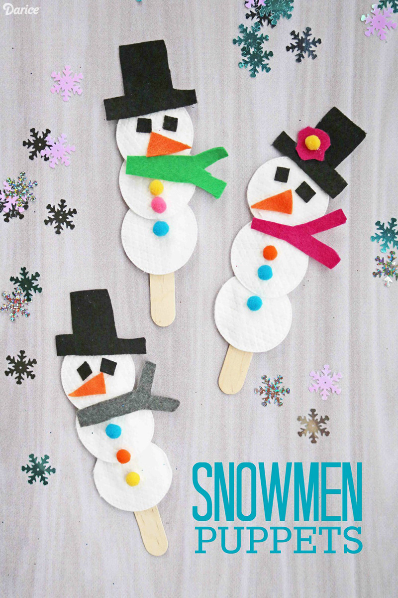 Preschool Winter Crafts
 Snowman Puppet Easy Winter Craft for Kids Darice