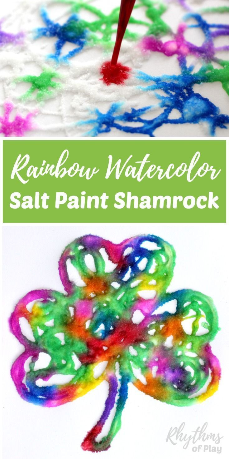 St Patrick's Day Arts And Crafts
 Rainbow Shamrock Salt Painting Art Project