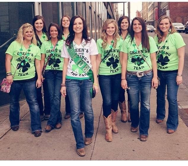 St Patrick's Day Bachelorette Party
 Irish theme bachelorette shirts made by 224 Apparel in