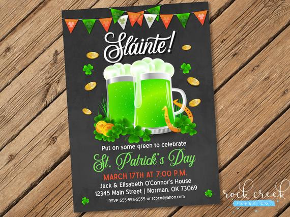 St Patrick's Day Bachelorette Party
 St Patrick s Day Invitation Green Beer Party Pub Crawl