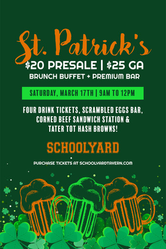 St Patrick's Day Bachelorette Party
 St Patrick s Day Party at Schoolyard 2018 Tickets