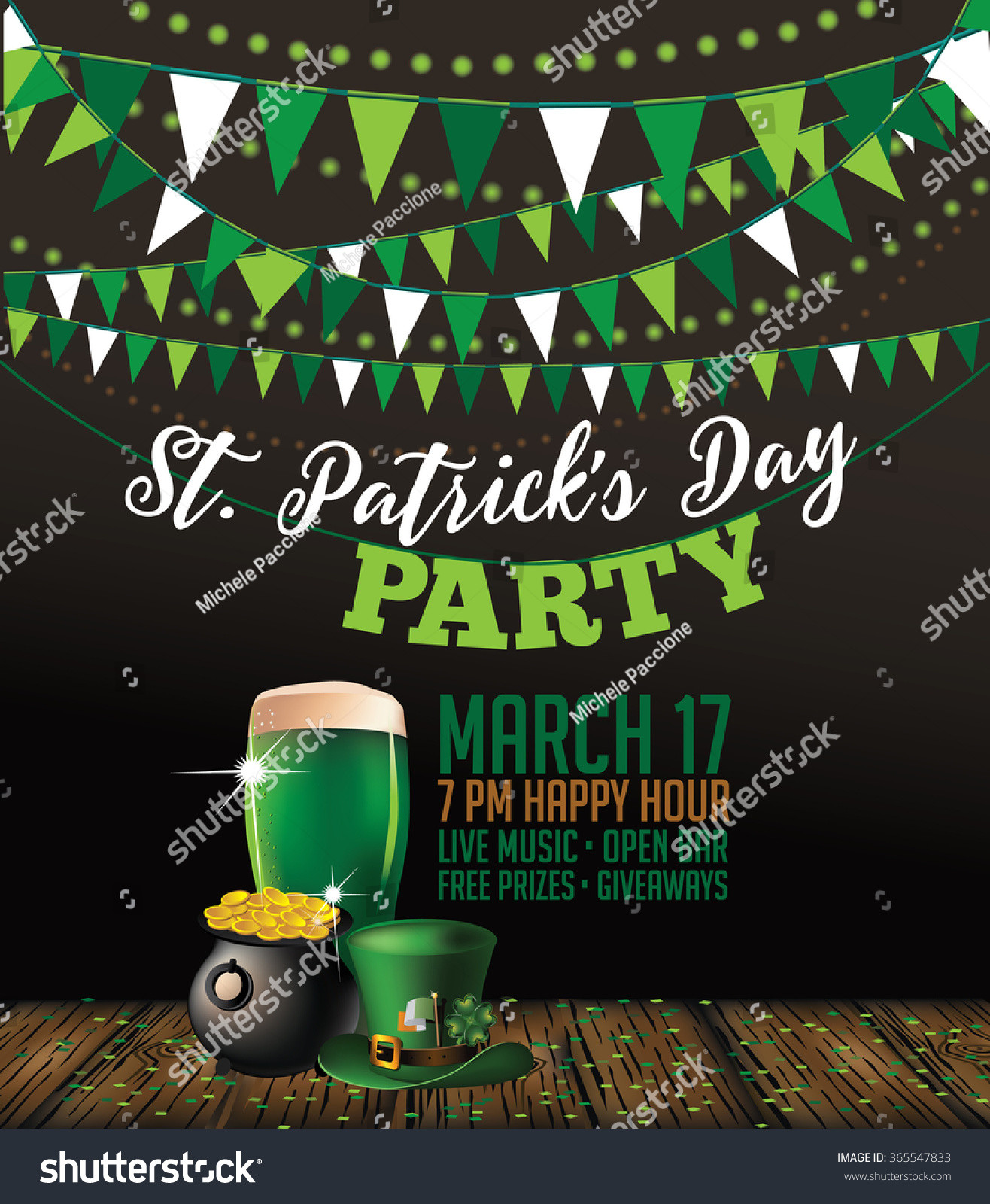 St Patrick's Day Bachelorette Party
 St Patrick S Day Green Beer Party Invitation Poster Eps