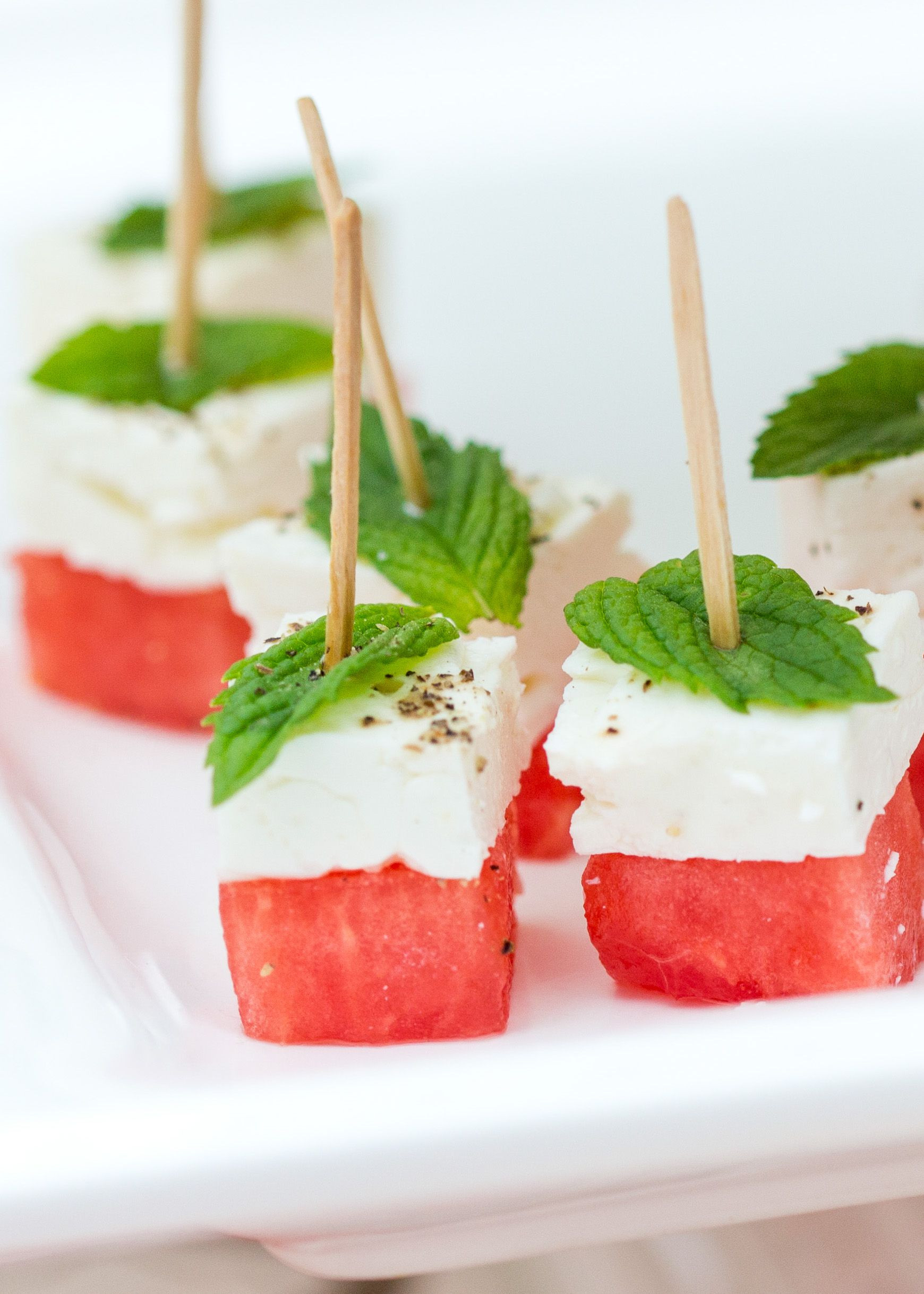 Summer Appetizers Finger Food
 Watermelon Feta Skewers