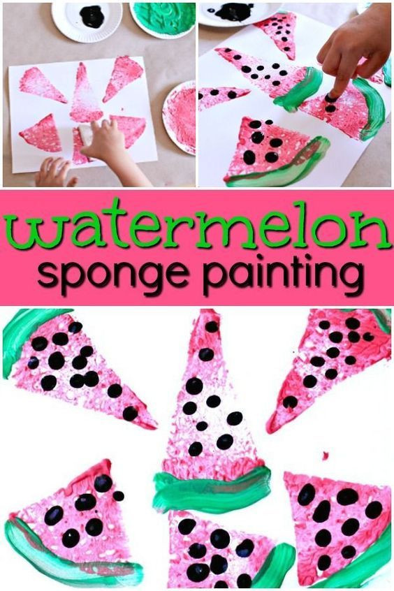 Summer Art And Crafts For Preschoolers
 Watermelon Sponge Painting Pre K Teaching