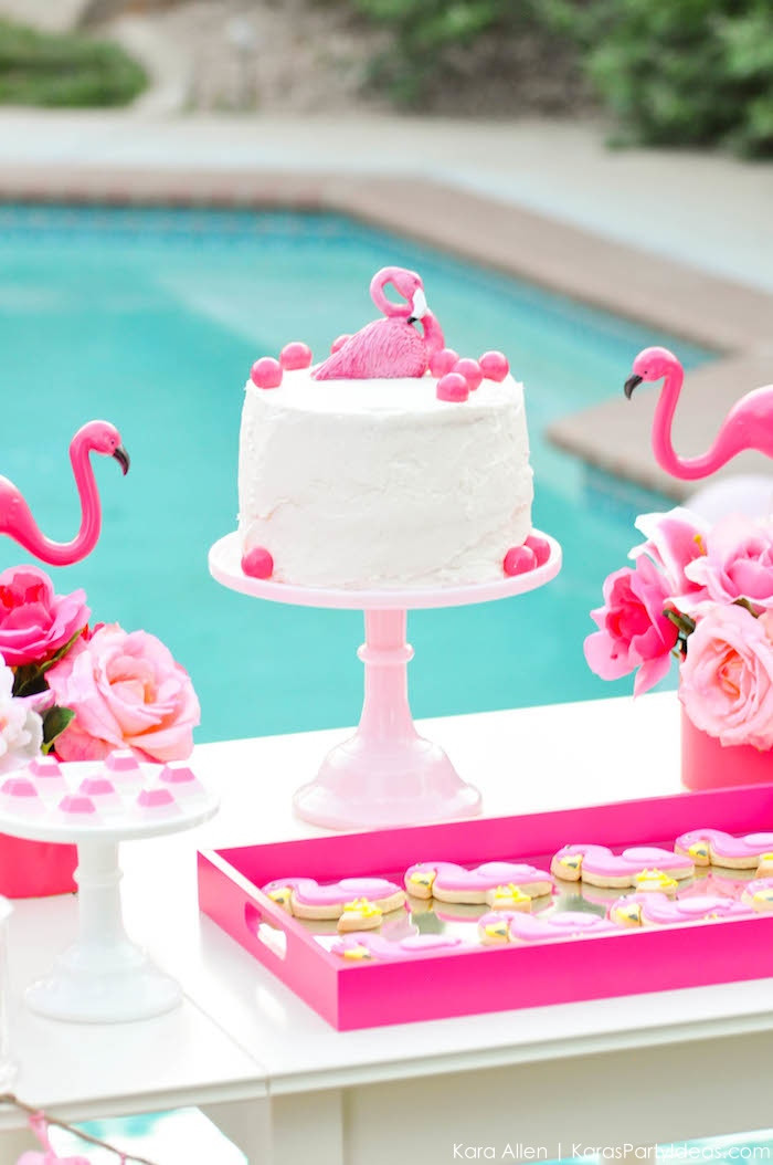 Summer Birthday Cake Ideas
 Kara s Party Ideas Flamingo Pool Art Summer Birthday