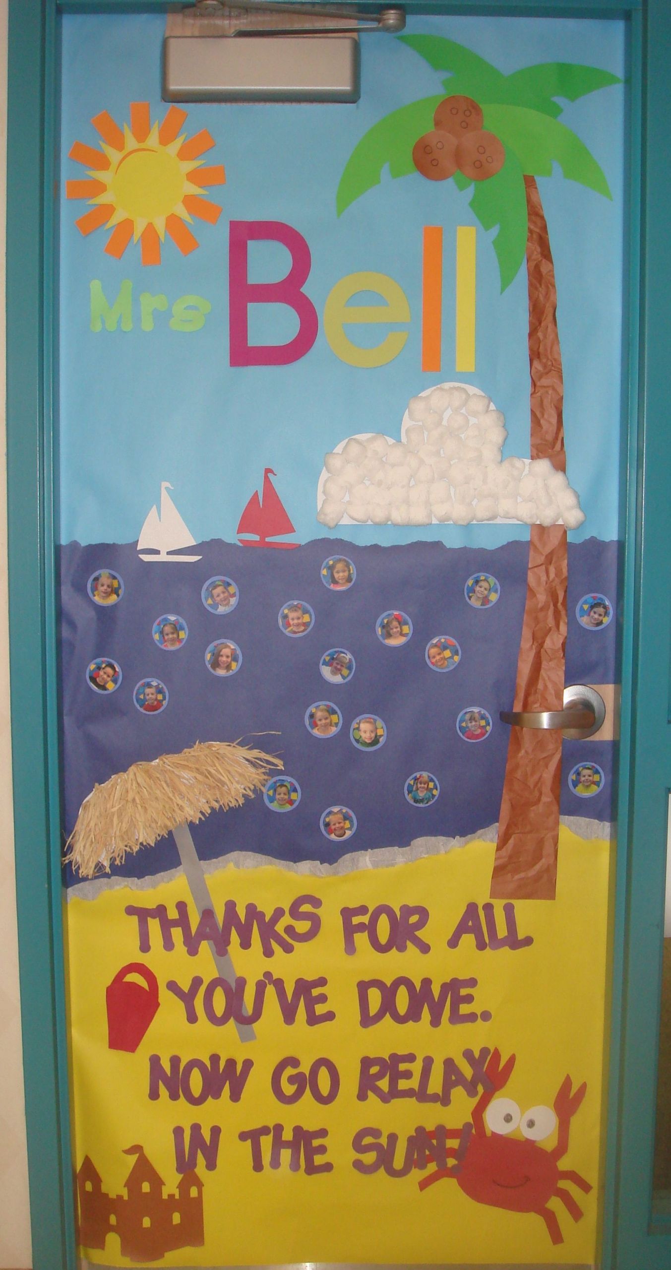 Summer Job Ideas For Teachers
 Teacher Appreciation Door decorating Summer Beach Relax