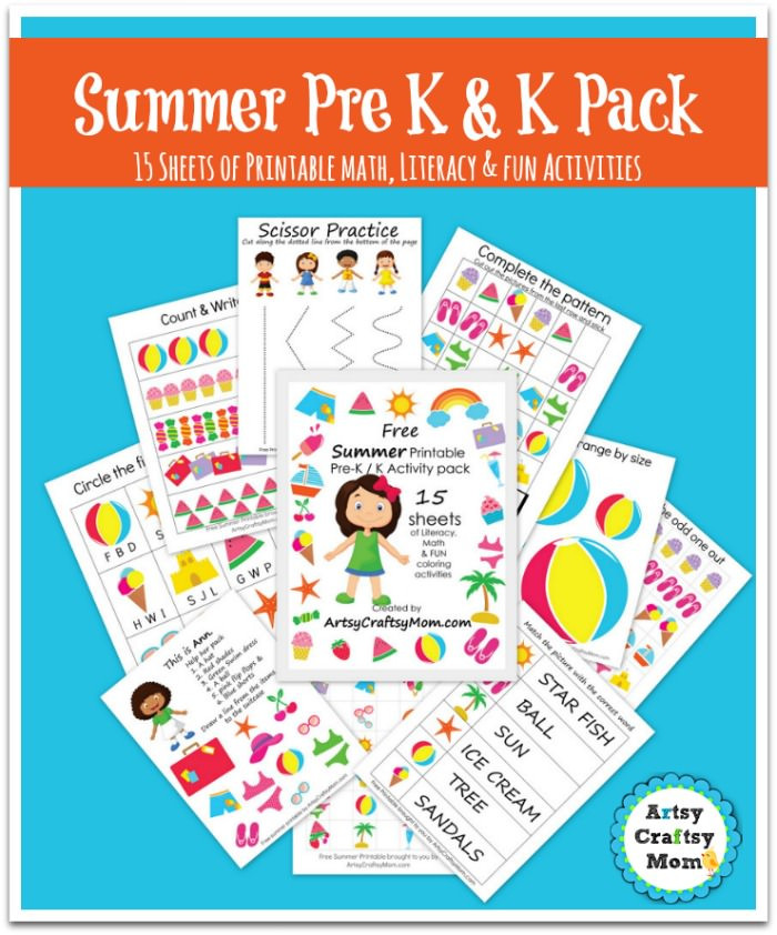 Summer Preschool Activities
 Free Summer Printable Pack for Preschool and Kindergarten