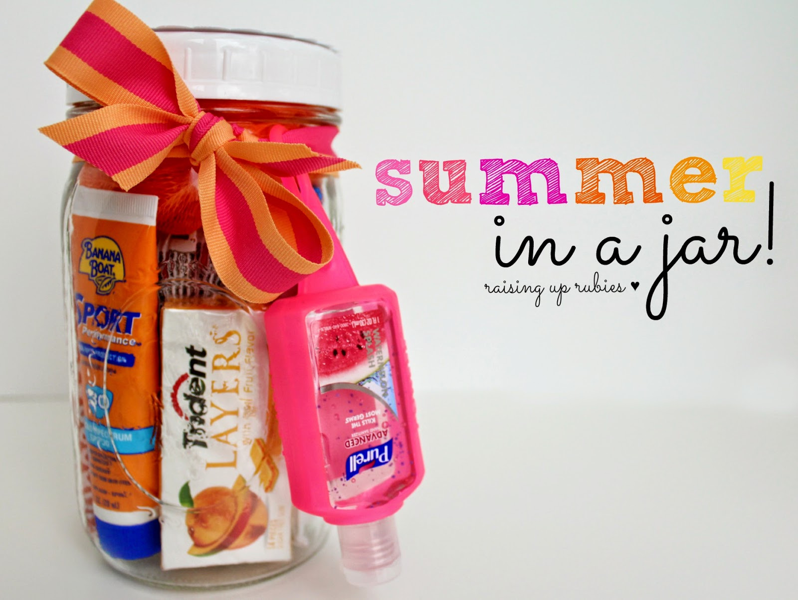 Summer Teacher Gifts
 Raising Up Rubies Blog summer in a jar ♥