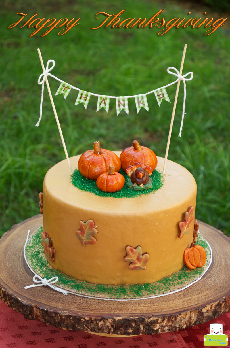 Thanksgiving Cake Ideas
 THANKSGIVING MARSHMALLOW FONDANT CAKE