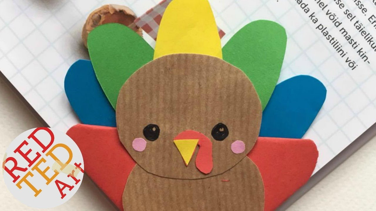 Thanksgiving Crafts
 Easy Turkey Bookmark Corner Fun Thanksgiving DIY Paper
