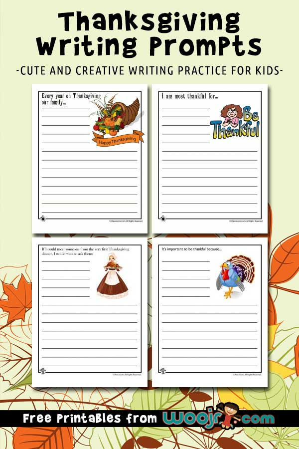 Thanksgiving Story Ideas
 Printable Thanksgiving Writing Prompts