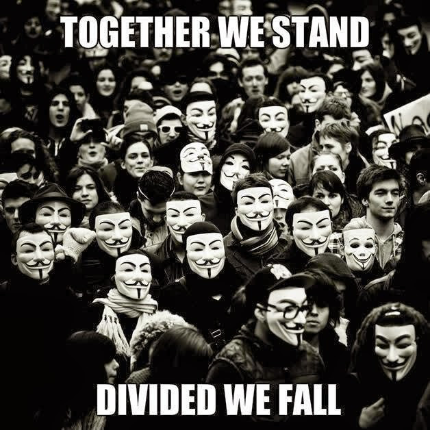 Together We Stand Divided We Fall Quote
 Anonymous ART of Revolution To her we stand Divided we fall