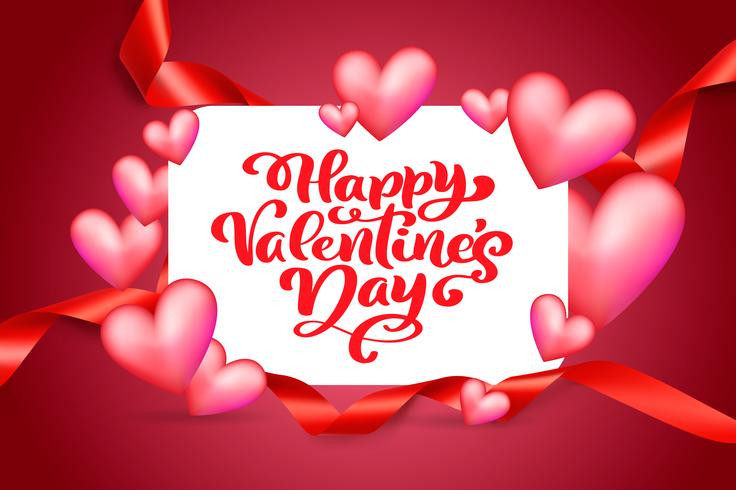 Valentines Day Design
 Vector text Happy Valentines Day typography design for