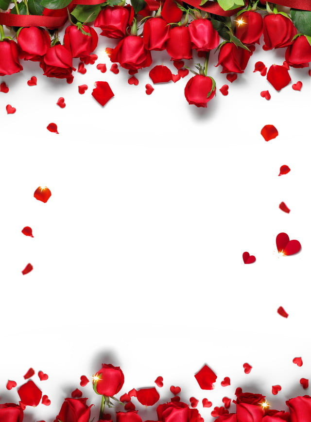 Valentines Day Design
 Romantic Chinese Valentines Day Red Rose Petals Background