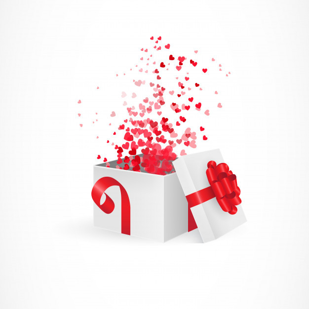Valentines Day Gift Box
 Opening t box for valentines day Vector