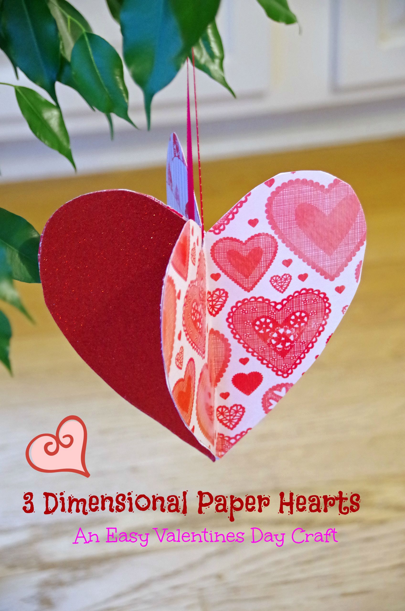 Valentines Day Paper Craft
 Easy Valentines Day Craft Idea Make 3D Paper Hearts