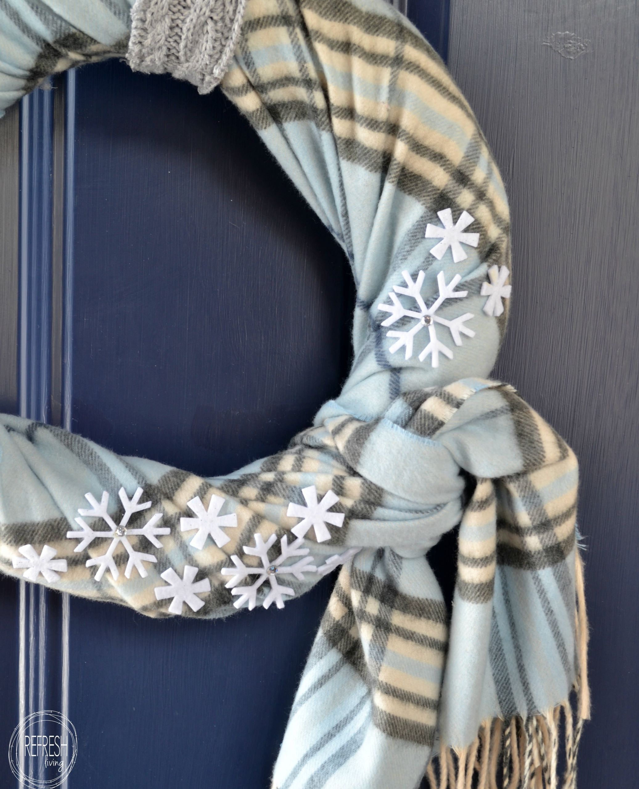 Winter Wreaths Diy
 Cozy Winter Wreath with Thrift Store Finds Refresh Living