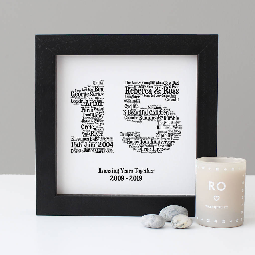 15Th Anniversary Gift Ideas
 Personalised 15th Anniversary Gift By Hope And Love