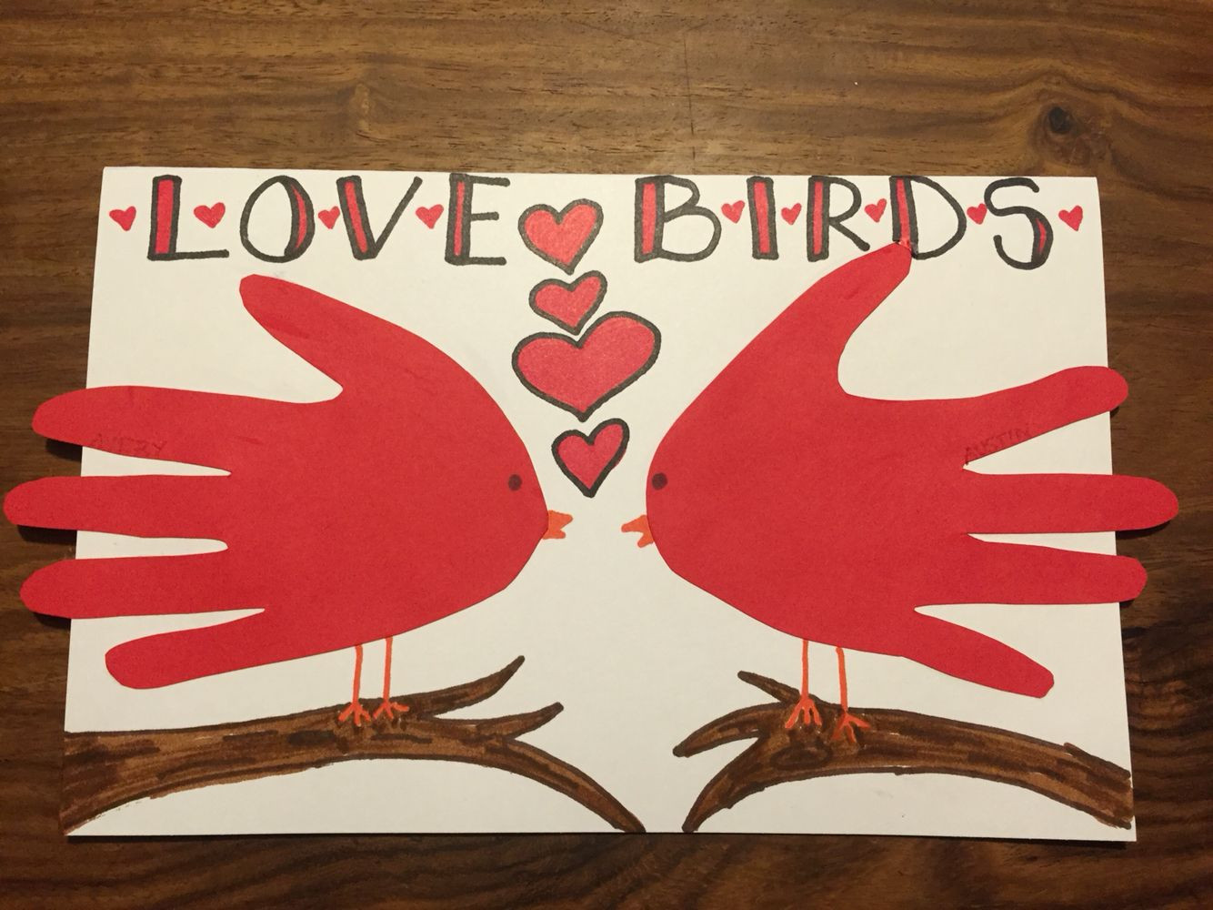 20Th Anniversary Gift Ideas For Parents
 Lovebirds handprint birds Valentine s Day or anniversary