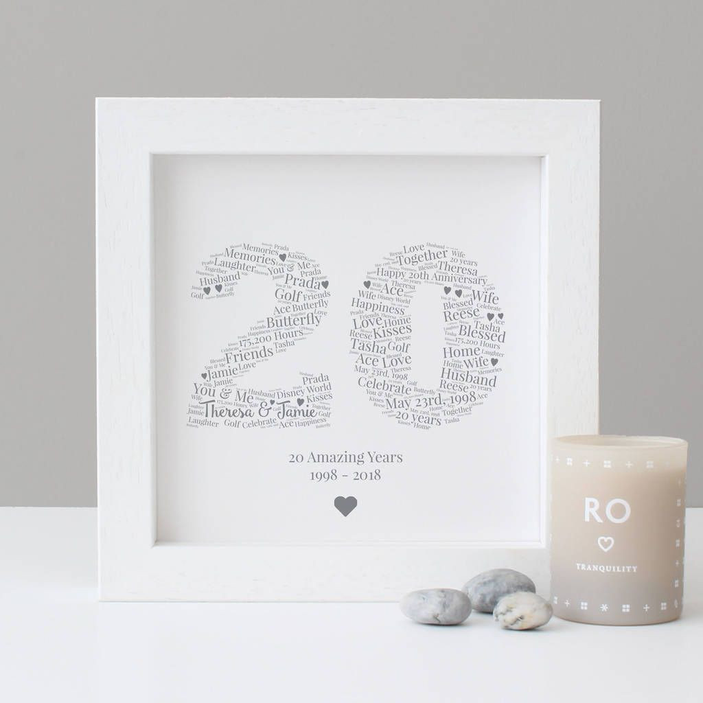 20Th Wedding Anniversary Gift Ideas
 Personalised 20th Anniversary Gift