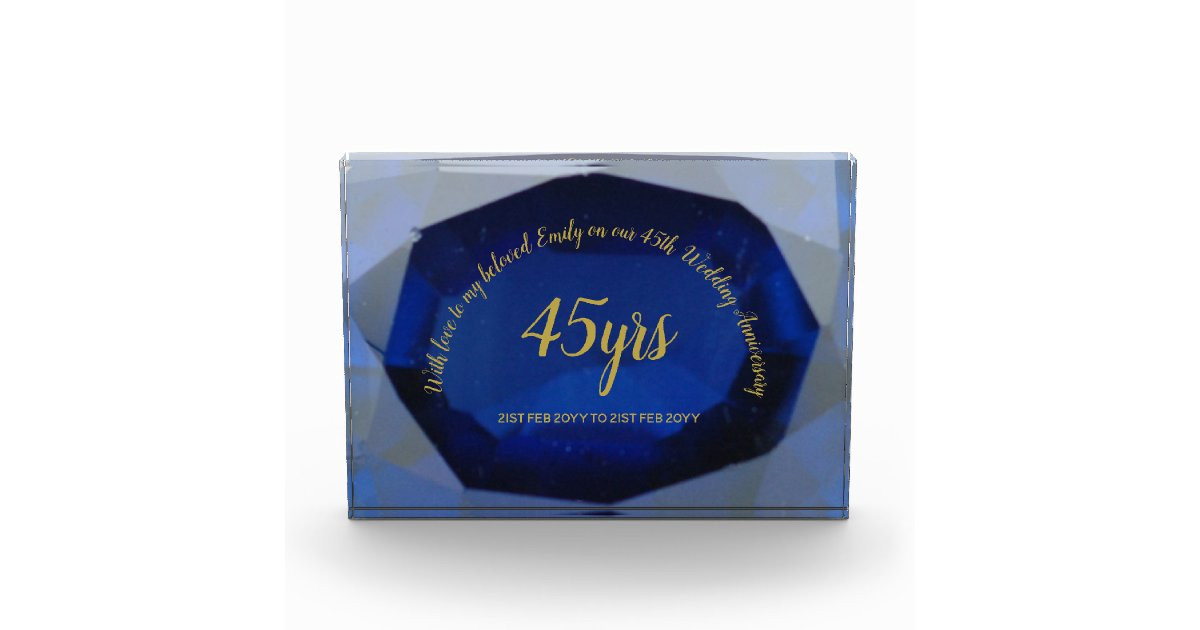 45Th Wedding Anniversary Gift Ideas For Husband
 Wife 45th Wedding Anniversary Custom Gift Ideas