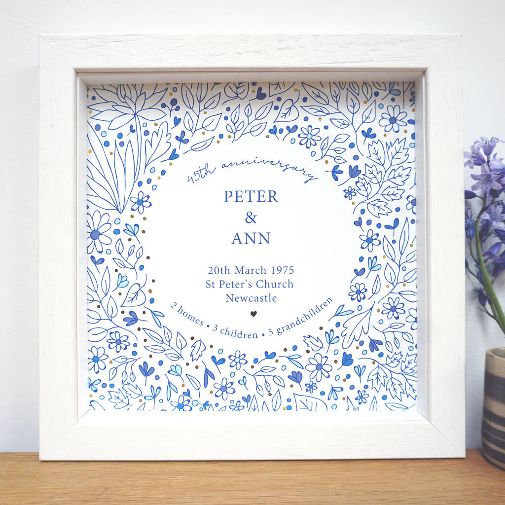 45Th Wedding Anniversary Gift Ideas
 Personalised 45th Anniversary Gift By Ant Design Gifts