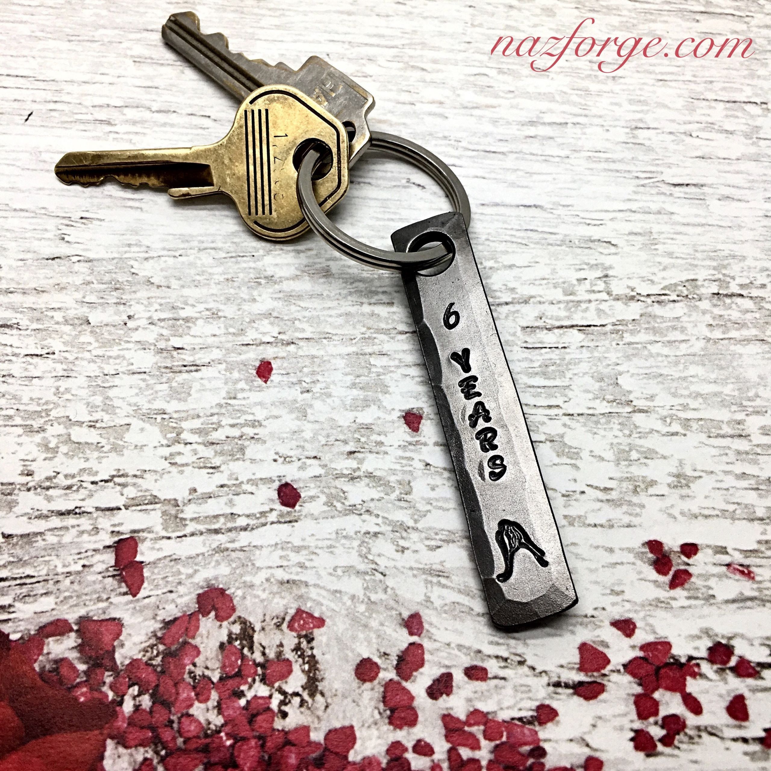 6Th Wedding Anniversary Gift Ideas For Him
 6th Year Iron Wedding Anniversary Keychain Gift Idea for