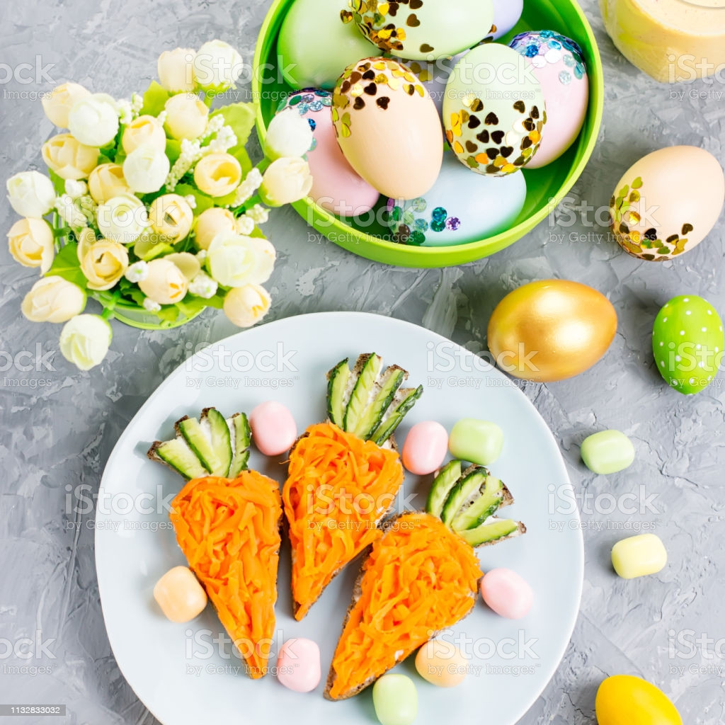 Food For Easter
 Funny Colorful Easter Food For Kids With Decorations