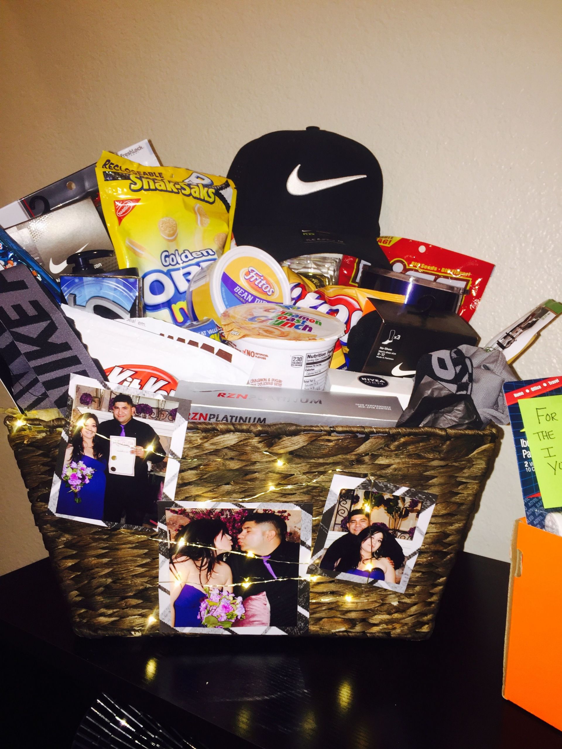 Good Gift Ideas For Your Boyfriend
 Anniversary t basket I put to her for my husband full