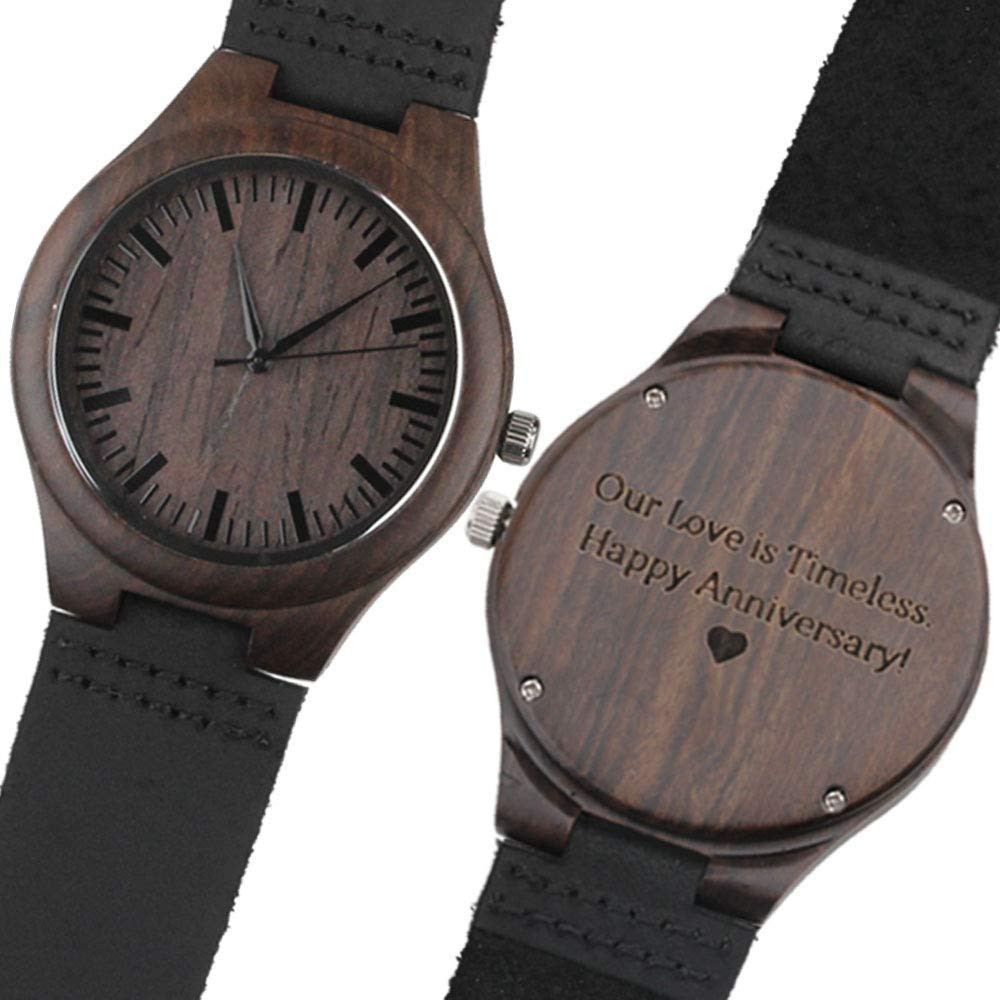 Male Anniversary Gift Ideas
 Engraved Wooden Watches Our Love is Timeless Happy