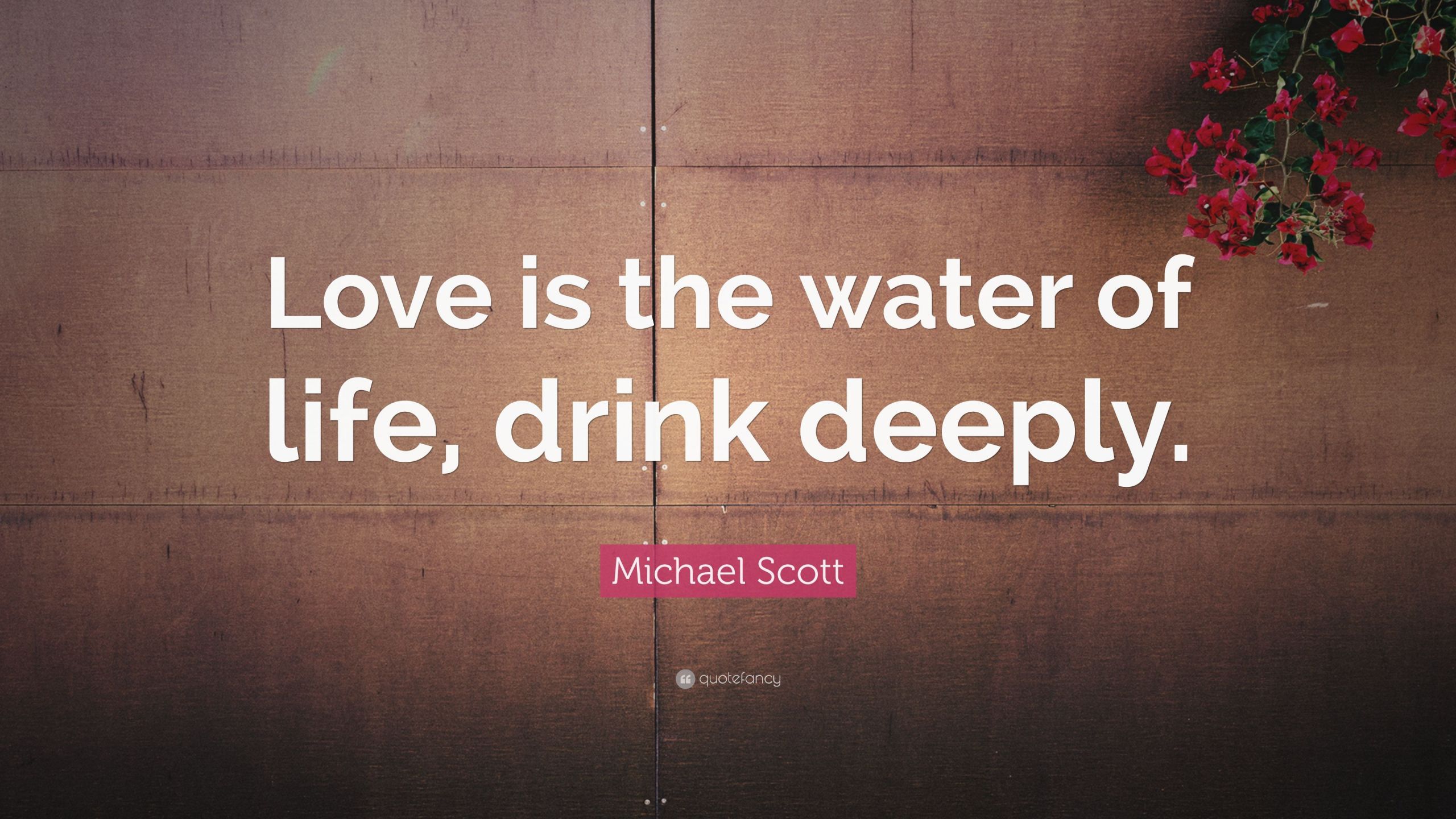 Michael Scott Quotes About Love
 Michael Scott Quote “Love is the water of life drink