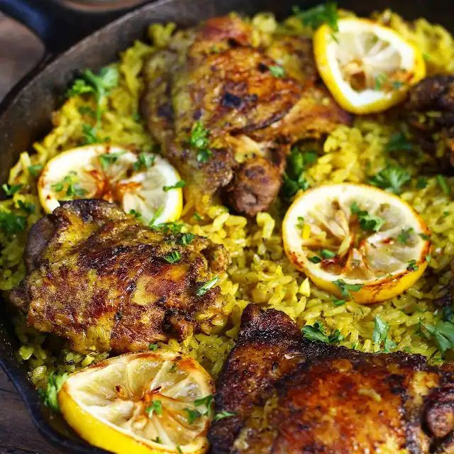 Middle Eastern Chicken And Rice Recipes
 e Pot Middle Eastern Chicken and Rice Recipe