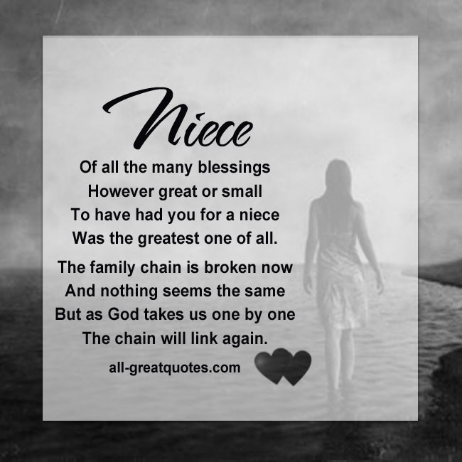 Niece Love Quotes
 Niece Quotes niece of al the many blessing however great