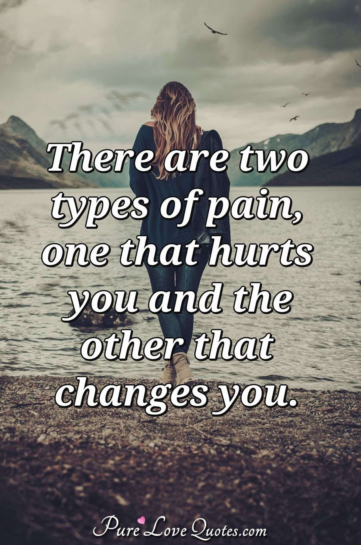 Quotes About Love And Pain
 There are two types of pain one that hurts you and the