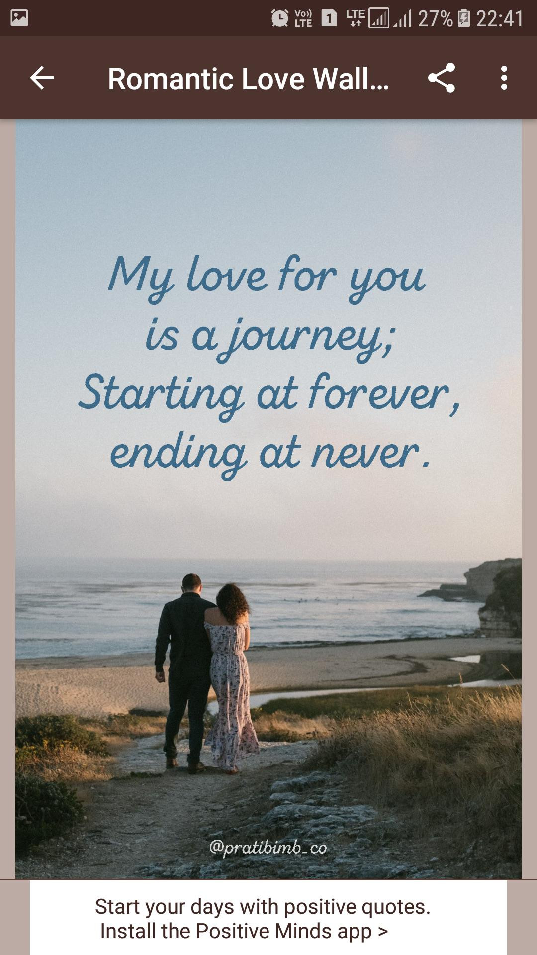 Quotes Romantic
 Romantic Love Quotes & Wallpapers pour Android