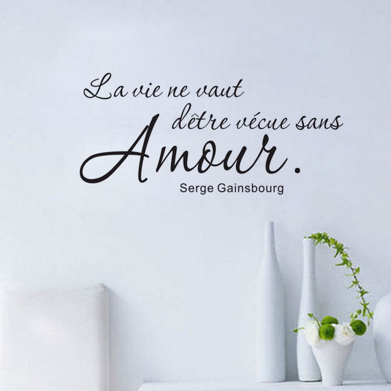 Romantic French Quotes
 Romantic French Sayings Wall Sticker Wall Decal Art Vinyl